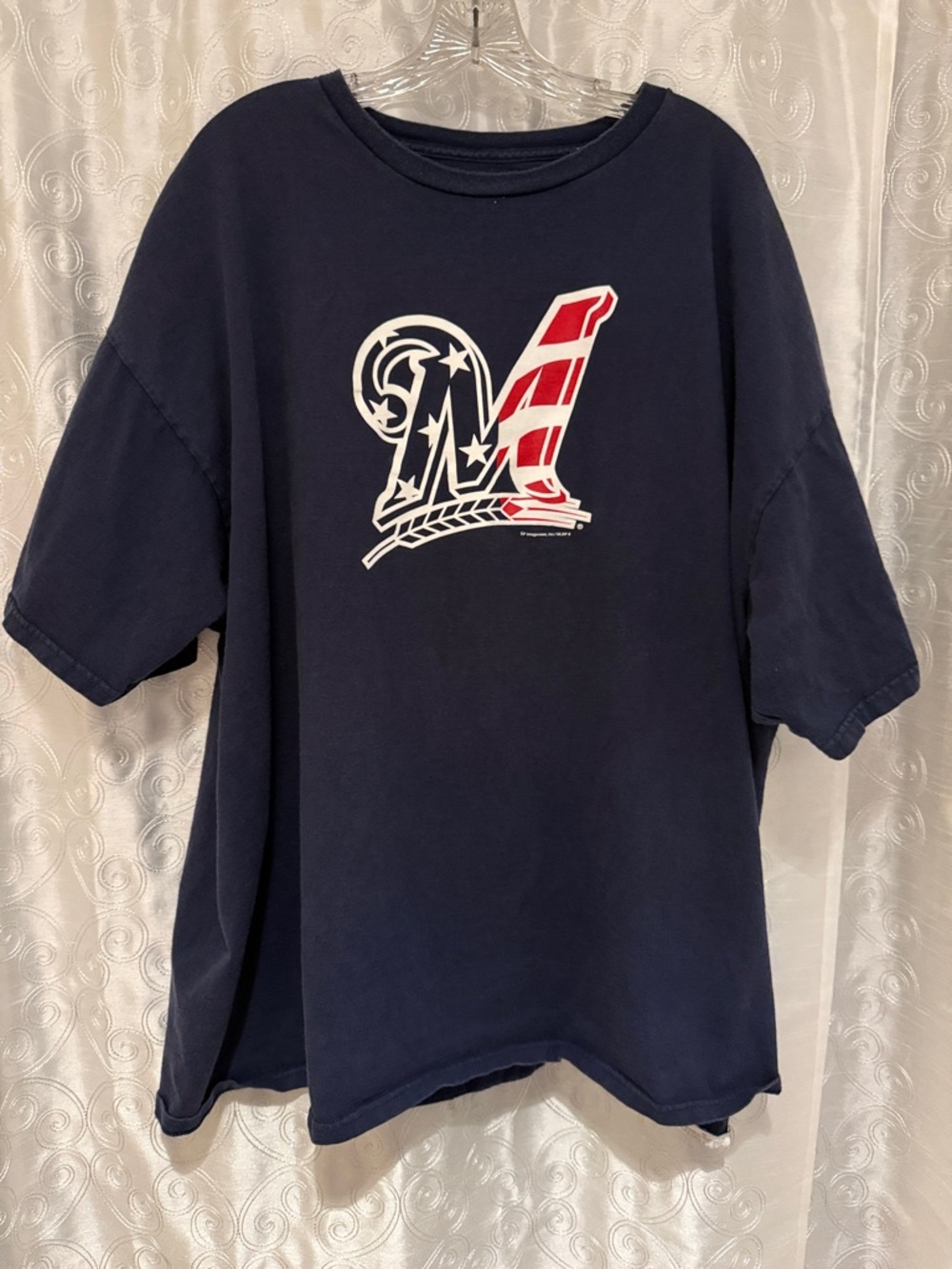 MLB Milwaukee Brewers Stars & Stripes Logo Shirt Adult Size 3XL 🔥 C2